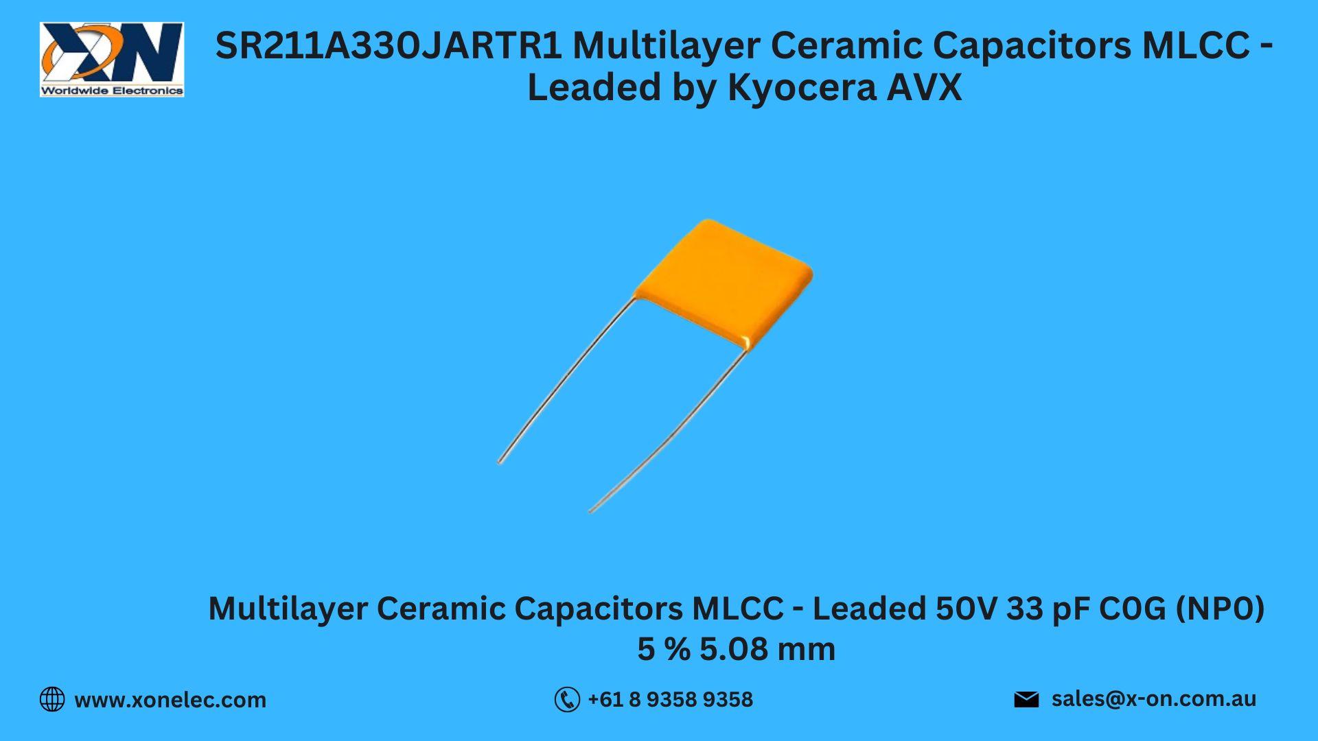 SR211A330JARTR1 MLCC Capacitors by Kyocera AVX – Buy Online at XON image