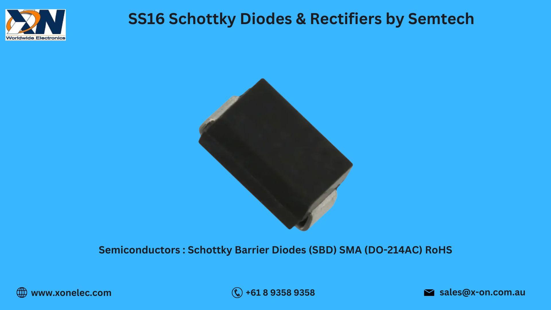 SS16 Schottky Diodes by Semtech – Buy Online at XON image