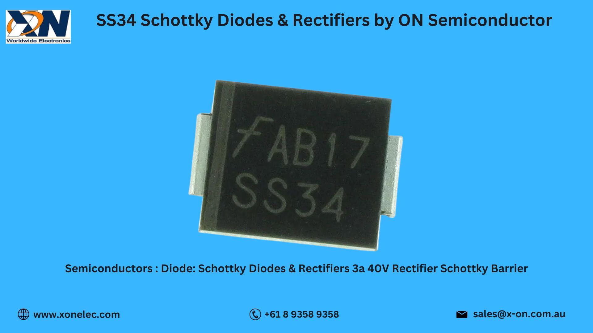 SS34 Schottky Rectifier by ON Semiconductor – 3A Diode | Buy Online at XON image