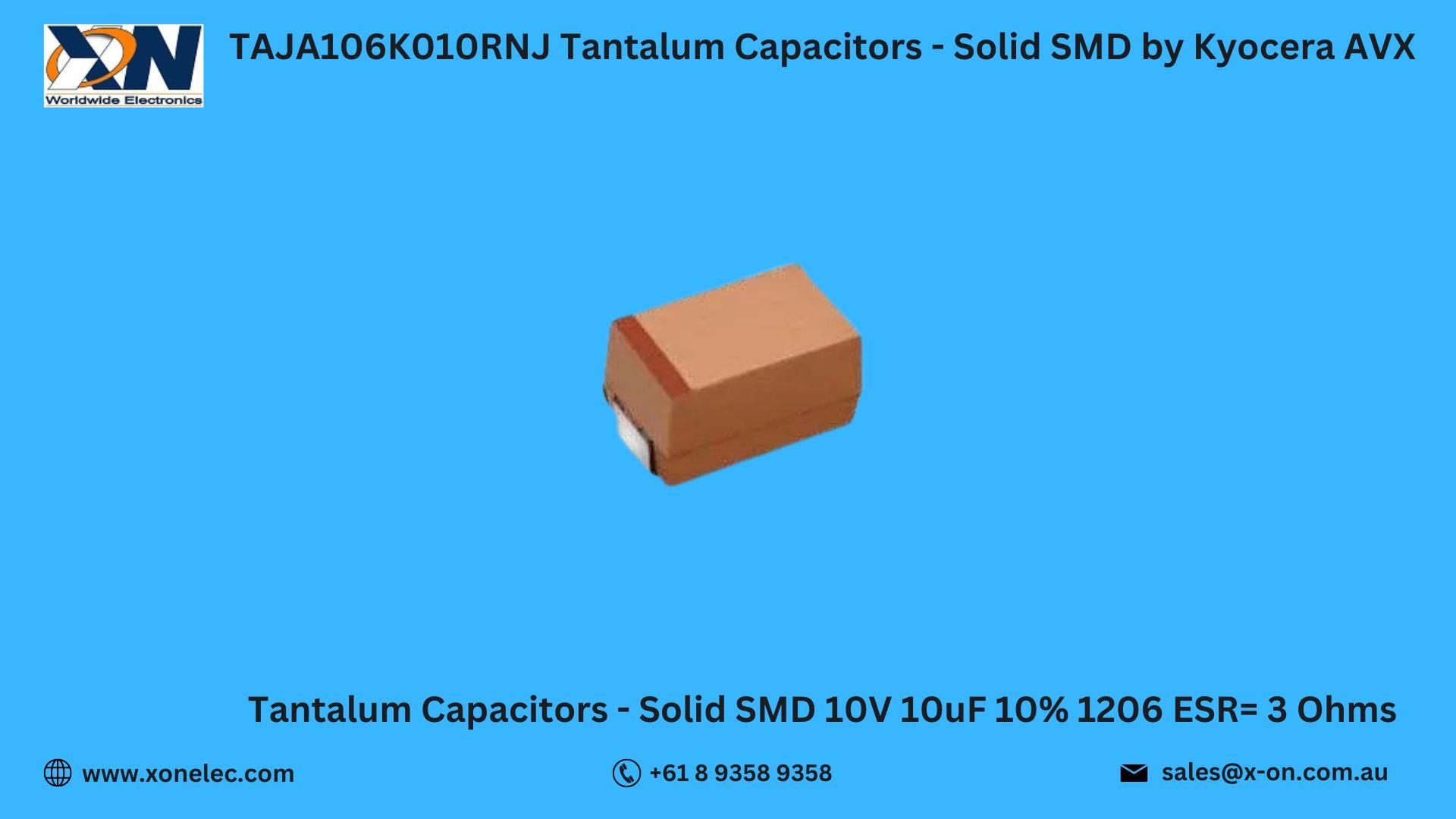 TAJA106K010RNJ Capacitor by Kyocera AVX – Buy Online at XON image