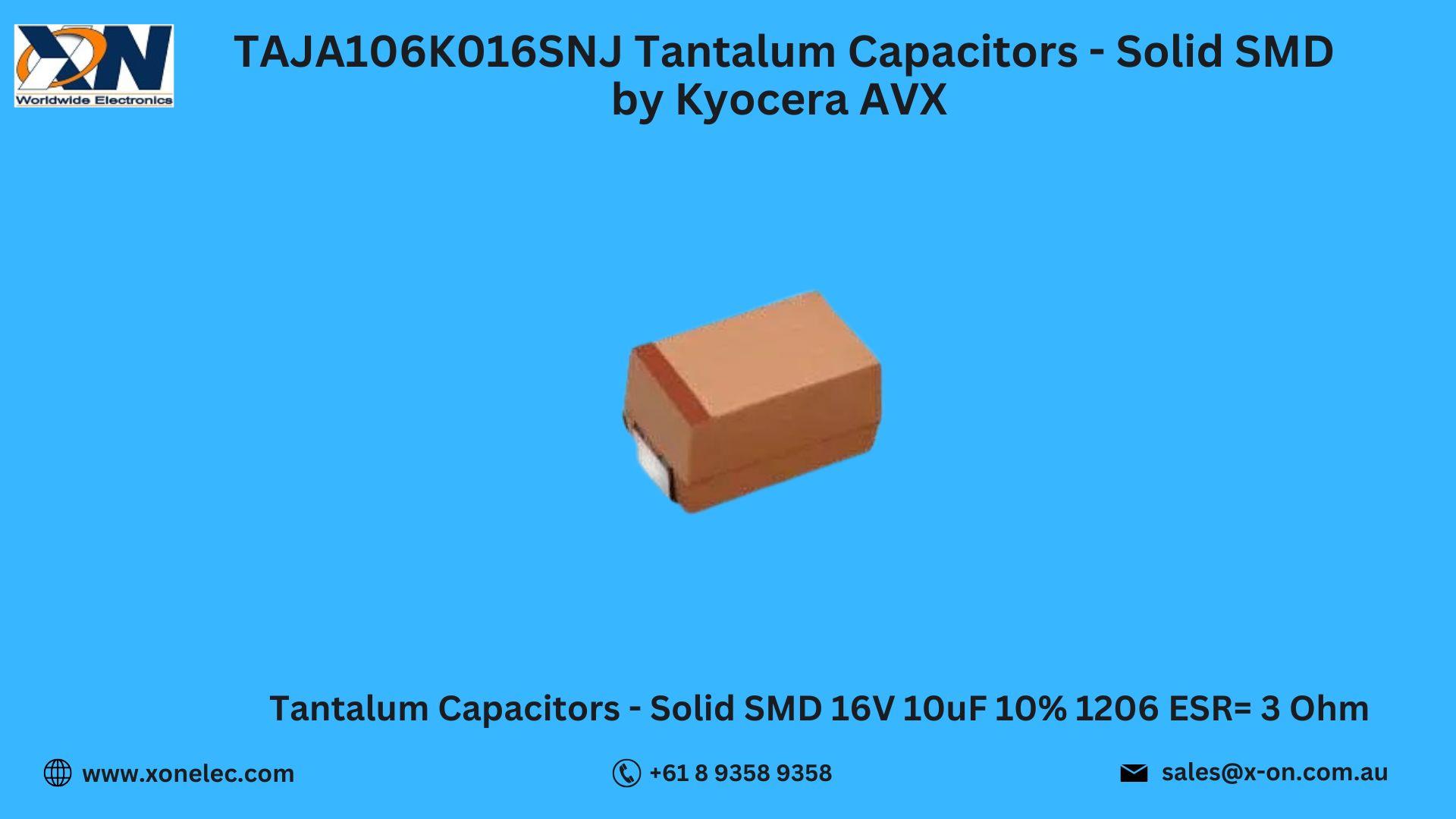TAJA106K016SNJ Tantalum Capacitors by Kyocera AVX – Buy Online at XON image