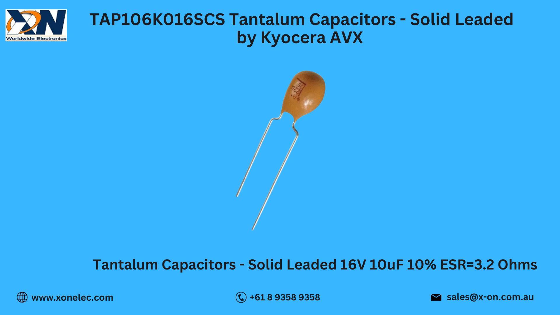 TAP106K016SCS Tantalum Capacitor by Kyocera AVX | Buy Online at XON image