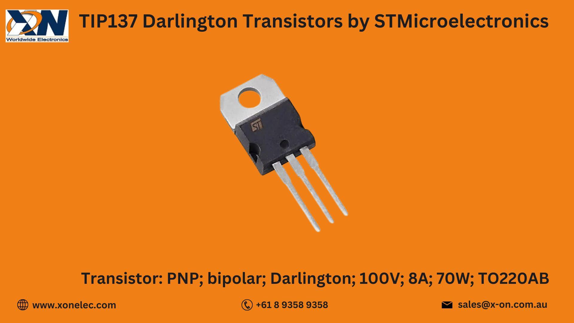 TIP137 Darlington Transistors by STMicroelectronics – Buy Online at XON image